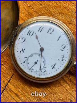 Antique Pocket Watch Mechanical Swiss Longines Gilt Full Hunter Rare Old 20th