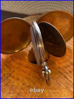 Antique Pocket Watch Mechanical Swiss Longines Gilt Full Hunter Rare Old 20th