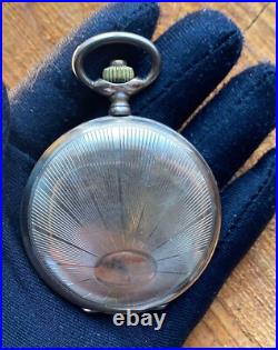 Antique Pocket Watch Mechanical Swiss Longines Gilt Full Hunter Rare Old 20th
