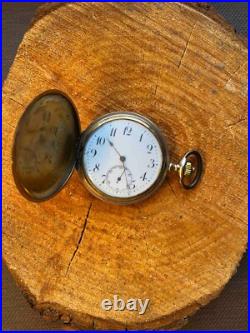 Antique Pocket Watch Mechanical Swiss Longines Gilt Full Hunter Rare Old 20th