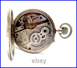 Antique Pocket Watch Open Face Hand Winding Case Steel 50mm Circa 1920 Working