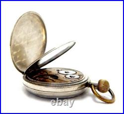 Antique Pocket Watch Open Face Hand Winding Case Steel 50mm Circa 1930 Working
