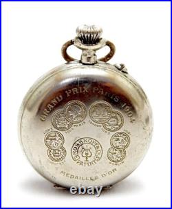 Antique Pocket Watch ROSSKOPF & Co Hunter Grand Prix Paris 49mm 1905c Working
