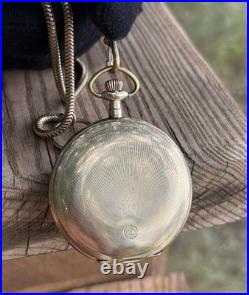 Antique Pocket Watch Swiss Tavannes Mechanical Elgin Old Full Hunter Chain Rare