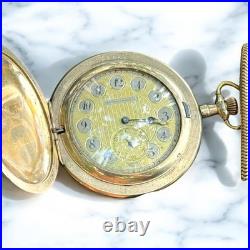 Antique Pocket Watch Swiss Tavannes Mechanical Elgin Old Full Hunter Chain Rare