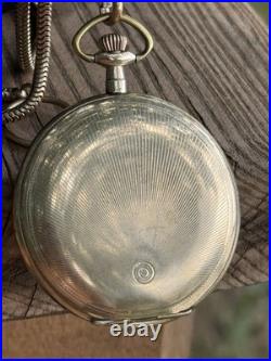Antique Pocket Watch Swiss Tavannes Mechanical Elgin Old Full Hunter Chain Rare