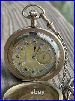 Antique Pocket Watch Swiss Tavannes Mechanical Elgin Old Full Hunter Chain Rare