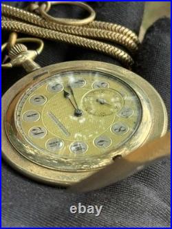 Antique Pocket Watch Swiss Tavannes Mechanical Elgin Old Full Hunter Chain Rare