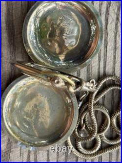 Antique Pocket Watch Swiss Tavannes Mechanical Elgin Old Full Hunter Chain Rare
