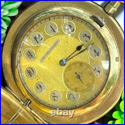 Antique Pocket Watch Swiss Tavannes Mechanical Elgin Old Full Hunter Chain Rare
