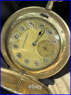 Antique Pocket Watch Swiss Tavannes Mechanical Elgin Old Full Hunter Chain Rare