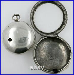 Antique Pocket Watch silver cases, verge, mock pendulum, London, c1685