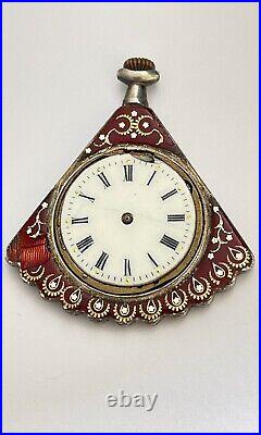 Antique Pocket watch Silver Enamel Case Antique Mesonic Pocket watch ASIS