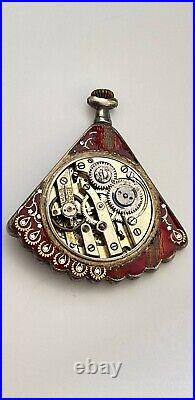 Antique Pocket watch Silver Enamel Case Antique Mesonic Pocket watch ASIS