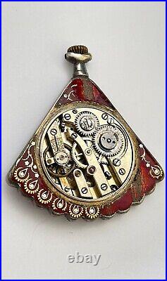 Antique Pocket watch Silver Enamel Case Antique Mesonic Pocket watch ASIS