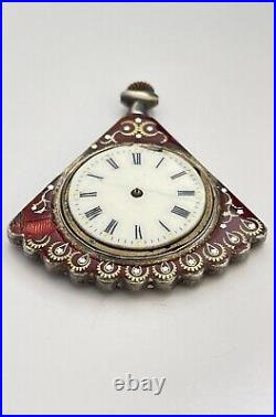 Antique Pocket watch Silver Enamel Case Antique Mesonic Pocket watch ASIS