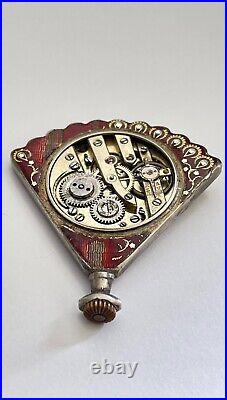 Antique Pocket watch Silver Enamel Case Antique Mesonic Pocket watch ASIS