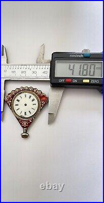 Antique Pocket watch Silver Enamel Case Antique Mesonic Pocket watch ASIS