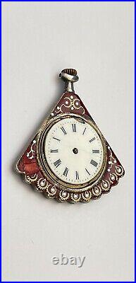 Antique Pocket watch Silver Enamel Case Antique Mesonic Pocket watch ASIS