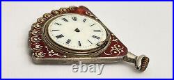 Antique Pocket watch Silver Enamel Case Antique Mesonic Pocket watch ASIS