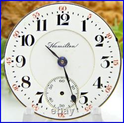 Antique Pocket watch movement Hamilton RR grade 940 18S 21 jewel OF circa 1907