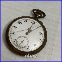 Antique Pre-WWII German Mechanical Running Pocket Watch With Case & Chain UNTESTED