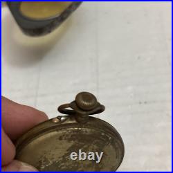 Antique Pre-WWII German Mechanical Running Pocket Watch With Case & Chain UNTESTED