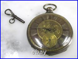 Antique Private Label Key Wound Pocket Watch with Silver Case 4Jewels 2-G1215