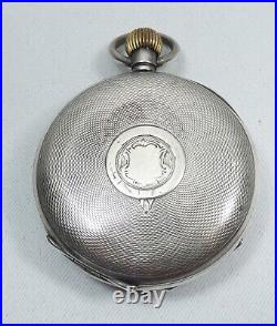 Antique Rare ANA Lever Swiss 15j Open Face Pocket Watch Sterling Silver AGR Case