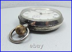 Antique Rare ANA Lever Swiss 15j Open Face Pocket Watch Sterling Silver AGR Case