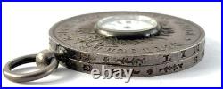 Antique Rare Silver Pocket Watch Case Deutsches Reich Funf Mark Coin 1876