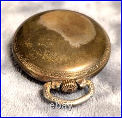 Antique Repurposed Pocket Watch Case Yarn Doll Wedding Miniature Glass Shadowbox