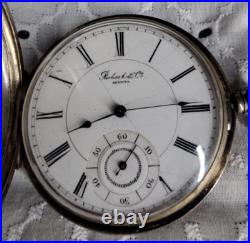 Antique Robert & Co. Geneva Pocket Watch Sterling Silver 800M Case Ta
