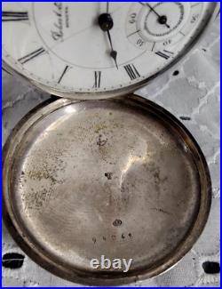 Antique Robert & Co. Geneva Pocket Watch Sterling Silver 800M Case Ta
