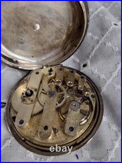 Antique Robert & Co. Geneva Pocket Watch Sterling Silver 800M Case Ta