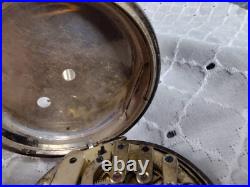 Antique Robert & Co. Geneva Pocket Watch Sterling Silver 800M Case Ta