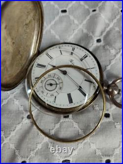 Antique Robert & Co. Geneva Pocket Watch Sterling Silver 800M Case Ta