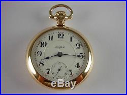 Antique Rockford 910 18s 21 j. Pocket watch made 1898. Beautiful Keystone case