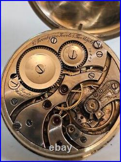 Antique Rode Swiss pocket watch 21 Jewel 5 adjusts 39.78 mm Swing out case