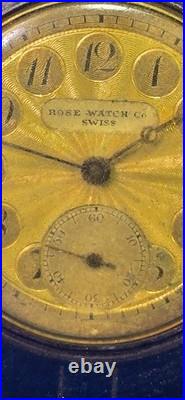 Antique Rose W Co. 925 STERLING SILVER POCKET WATCH CASE Automatic WORKING GOOD