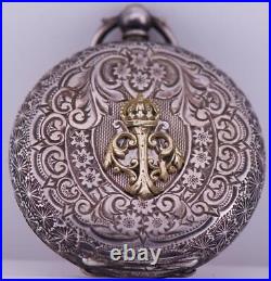 Antique Royal Presentation Pocket Watch Silver Case Monogram of King Ferdinand