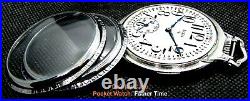 Antique SILVER PLATED Display Case Railroad Pocket Watch Elgin Father Time
