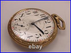 Antique Sentinel Railroad Pocket Watch in Stellar 10k RGP Case Monarch 17 Jewels