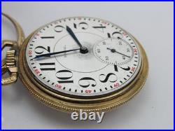 Antique Sentinel Railroad Pocket Watch in Stellar 10k RGP Case Monarch 17 Jewels