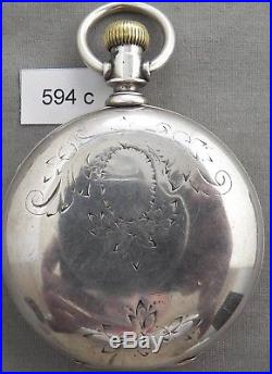Antique Seth Thomas 18 Size Coin Silver Hunting Case Pocket Watch