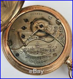 Antique Seth Thomas Model 5 15-Jewels Sz. 18s Railroad Pocket Watch GF Gilt Case