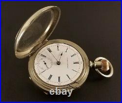 Antique Seth Thomas Pocket Watch 7 Jewels 18 Size Silveroid Case