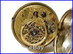 Antique Silver 1769 Jno SLATTARD London Pair Case Fusee Verge Pocket Watch