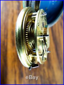 Antique Silver Cloisonne Enamel Cased Pocket Watch Abraham Sreadrea Verge Fusee