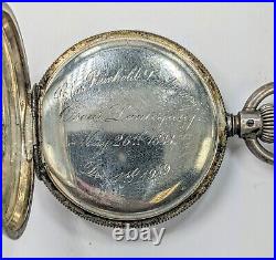 Antique Silver Longines Hunter Case Lever Set Pocket Watch 220766R
